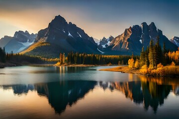 sunrise over the lake