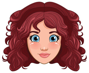 Woman head cartoon isolated