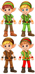 Different Elf Kids Caroon Characters Collection