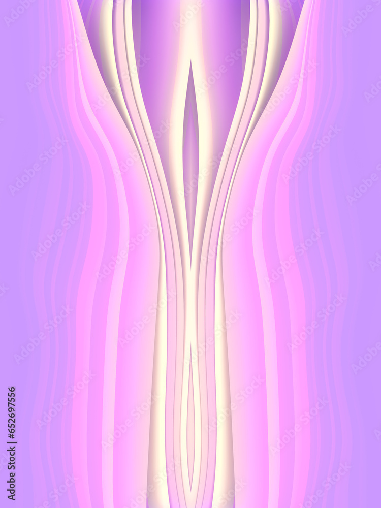 Aufkleber Symmetrical smooth wavy colored fabric stripes. Abstract creative design background. 3d rendering digital illustration