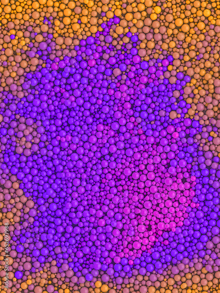 Aufkleber 3d rendering illustration digital background of colored particles on the surface