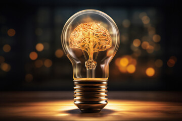 concept of brain in a light bulb