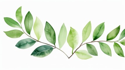 Obraz premium Hand painted foliage pattern, seamless floral print with green leaves, watercolor illustration Collection isolated white background suitable for Wedding Invitation, wallpapers, textile or cover