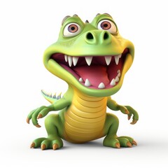 Fototapeta premium dinosaur monster children's character. Cartoon design element on white background.