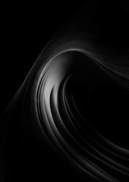 Mystical dark background with light wavy lines. Generative AI