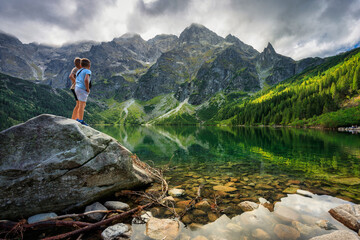 Beautiful Eye of the Sea lake in Tatra mountains, Poland