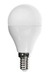 LED light bulb isolated on white background. Energy saving LED lamp. Modern LED lamp isolated, ECO energy concept