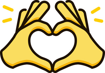 Heart hands icon emoji sticker - obrazy, fototapety, plakaty