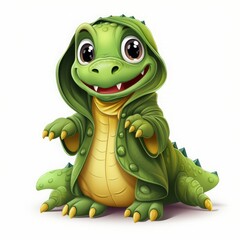 Obraz premium dinosaur monster children's character. Cartoon design element on white background.