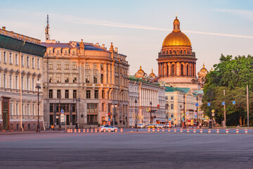 Palace Square at sunrise. Saint Petersburg. Russia.