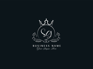 SG, sg Logo Letter, Minimalist Feminine Sg Logo For Your Luxury Shop - obrazy, fototapety, plakaty