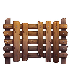 Wooden fence barrier from planks with nails