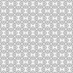 Black lines on white background.
Wallpaper with figures from lines. Abstract geometric black and white pattern for web page, textures, card, poster, fabric, textile. Monochrome repeating design. 