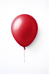 Red balloon on a white background in minimalist style