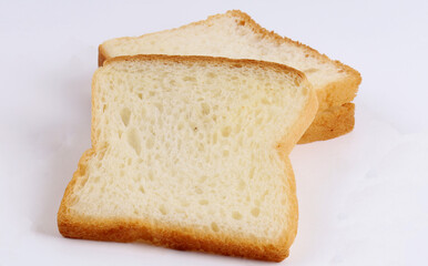 white sandwich bread on white background, new