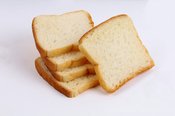 Fototapeta na wymiar white sandwich bread on white background, new