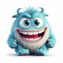 children's cheerful monster on a white background.