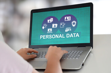 Personal data concept on a laptop