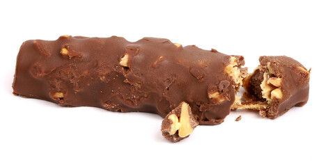 caramel chocolate in white background, new photos