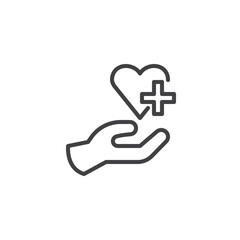 Obraz premium Heart health line icon