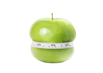 Fresh green apple  isolated on  background