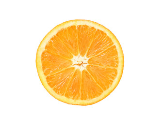 Orange with cut in half  isolated on white background
