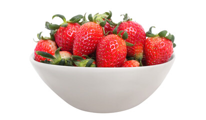 Strawberry isolated. Strawberries with leaf isolate