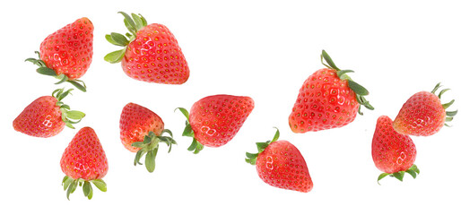 Strawberry isolated. Strawberries with leaf isolate