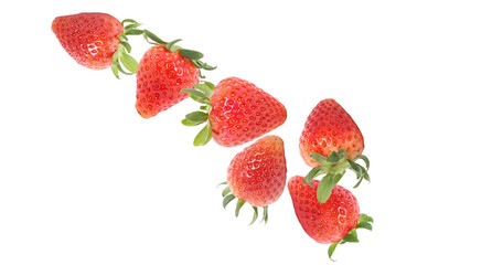 Strawberry isolated. Strawberries with leaf isolate