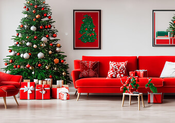 christmas tree with boxes and christmas tree