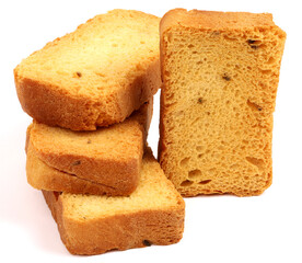 Crispy Rusk on the white background, new angles