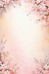 Obraz na płótnie Canvas Vintage old paper with watercolor sakura