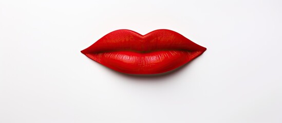Women s Day celebration with red lips on white background promoting feminism