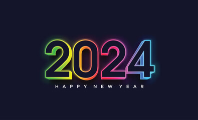 Happy new year 2024 background illustration.