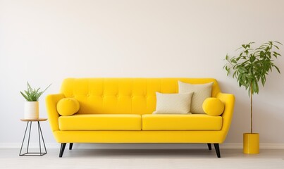 A beautiful canvas frame 3D mockup in living room, bed room, modern Interior Design Background Generative AI