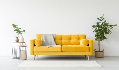 A beautiful canvas frame 3D mockup in living room, bed room, modern Interior Design Background Generative AI