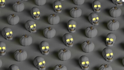 Halloween pumpkin background, 3d rendered illustration