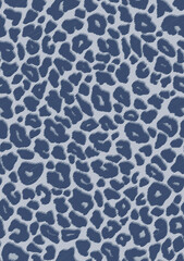 New Skin Leopard Animalier Seamless Pattern in Blue Palette