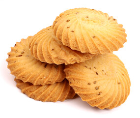 ajwain cookies on white background, new angles