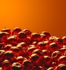 Halloween pumpkin background, 3d rendered illustration