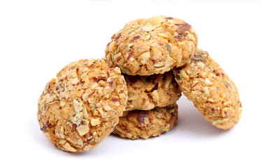 nut cookies on the white background, new angles