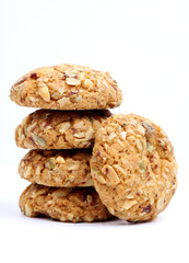 nut cookies on the white background, new angles
