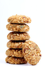 nut cookies on the white background, new angles