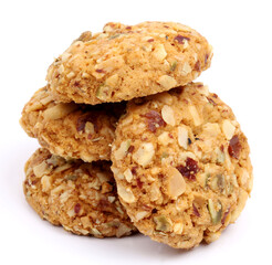 nut cookies on the white background, new angles