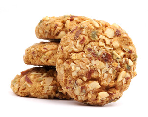 nut cookies on the white background, new angles