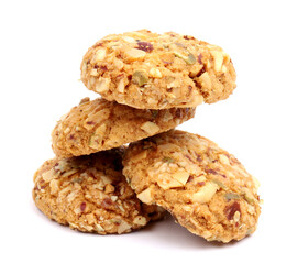 nut cookies on the white background, new angles