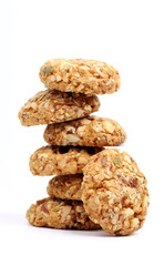 nut cookies on the white background, new angles