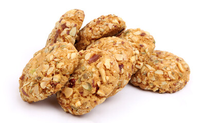 nut cookies on the white background, new angles