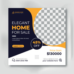 Real estate social media post web banner template
