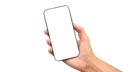 Hand holding smartphone device  touching screen